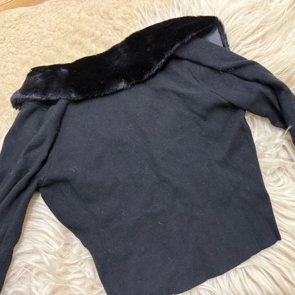 Superdown Revolve Black Elaney Fur Trim Sweater Cardigan - Picture 10 of 10